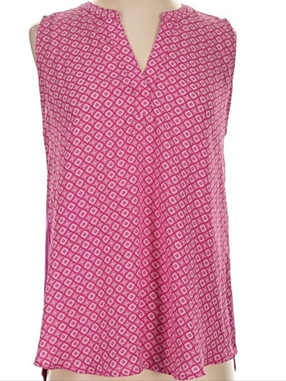 NWT!! Papermoon Pink Geometric Split V-Neck Sleeveless Top